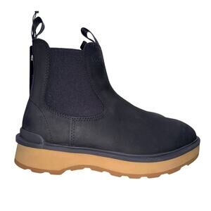SOREL Hi Line Chelsea Boot Womens 9 Waterproof Leather Black Elk Pull On Low Hee